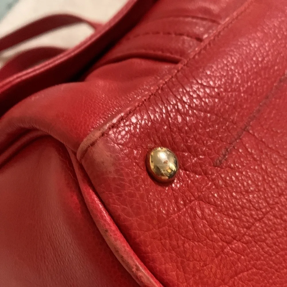 Glove, leather satchel
